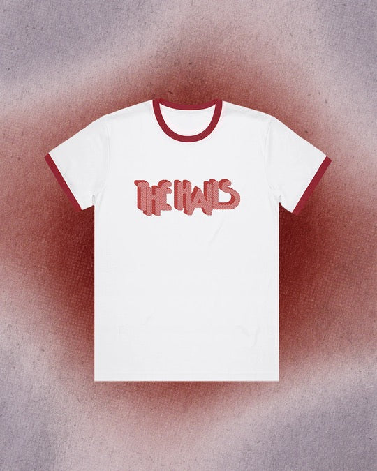 Halftone Ringer Tee - White/Red